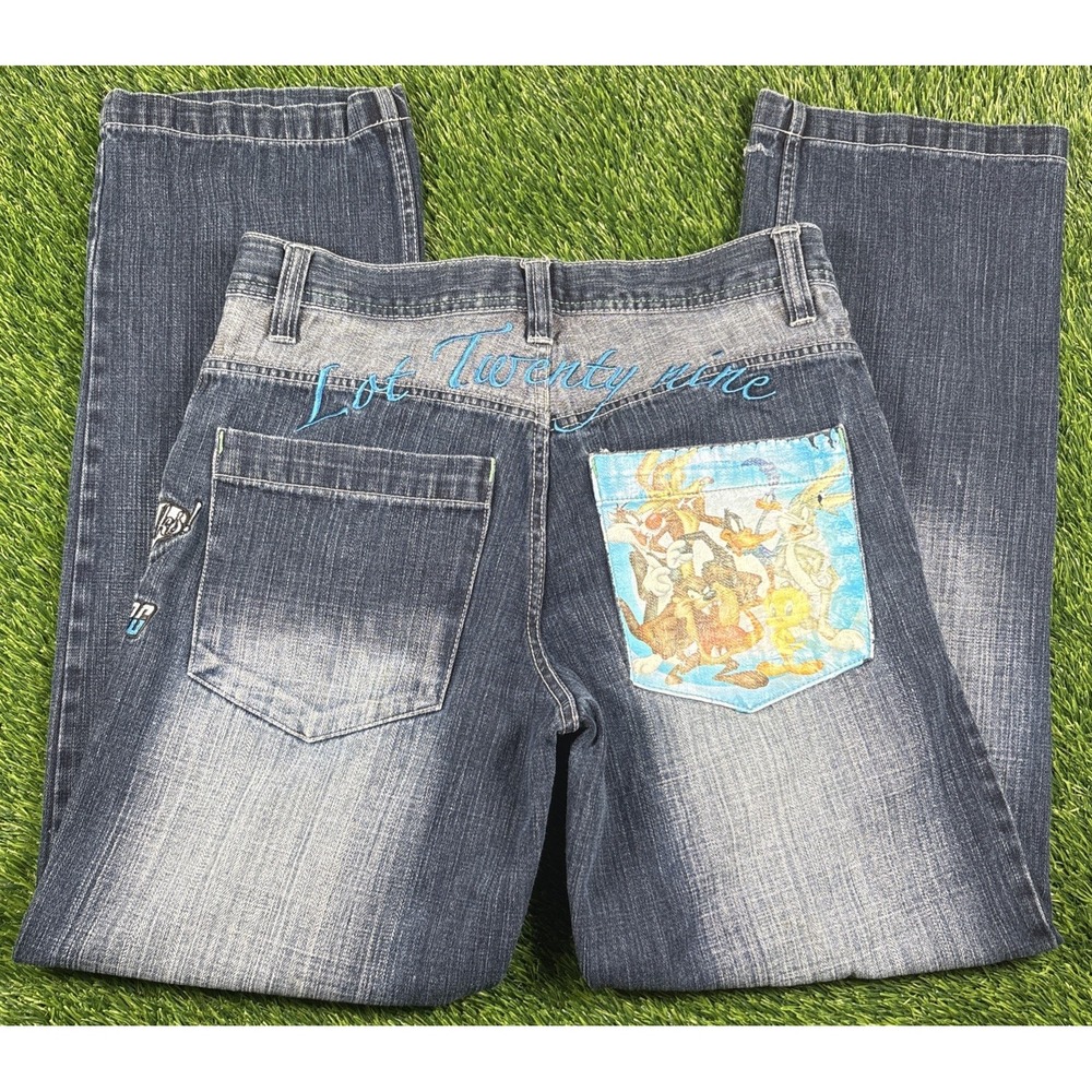 VTG LOT 29 Jeans Mens 32 x 32 Baggy Looney Tunes Embroidered Skater Y2K Street